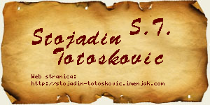 Stojadin Totošković vizit kartica